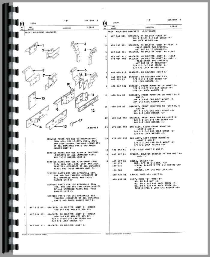 International Harvester 2000 Loader Attachment Parts Manual