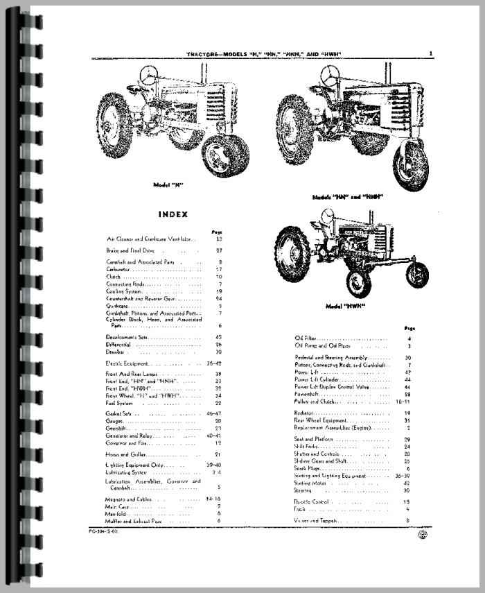 John Deere H Tractor Parts Manual