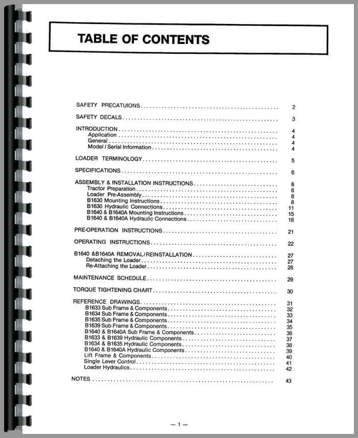 Kubota B1640A Loader Attachment for B7200 Tractor Operators Manual