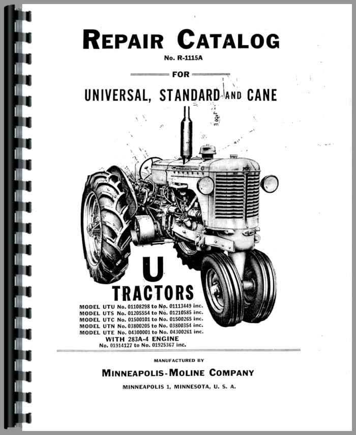 Minneapolis Moline Utc Tractor Parts Manual