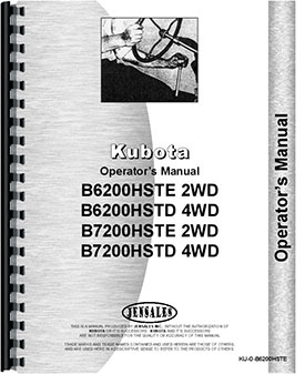 Kubota B6200HST-E Tractor Operators Manual