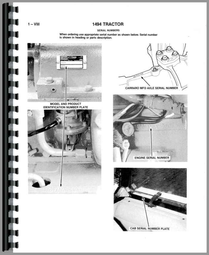 Case 1494 Tractor Parts Manual